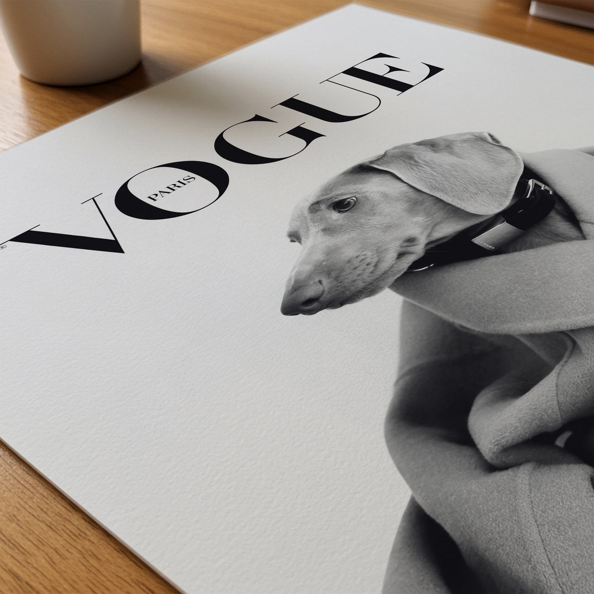 Wrapped Wool Hound Poster – närbild på papper
