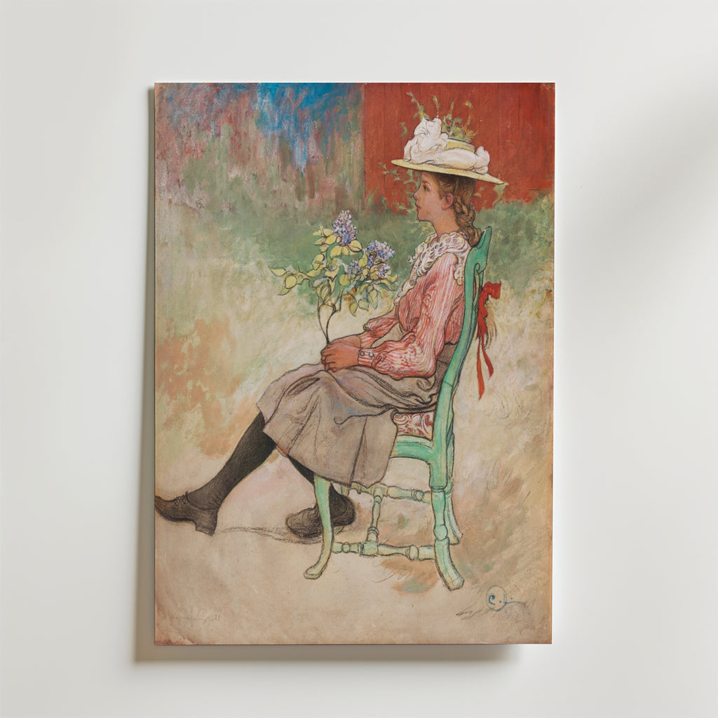 Carl Larsson Dagmar Grill 1909 affisch på neutral bakgrund – poster från Bozetto