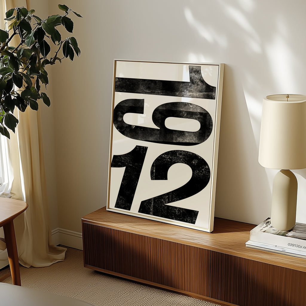 Worn Ink Numerals Poster – i rum 1