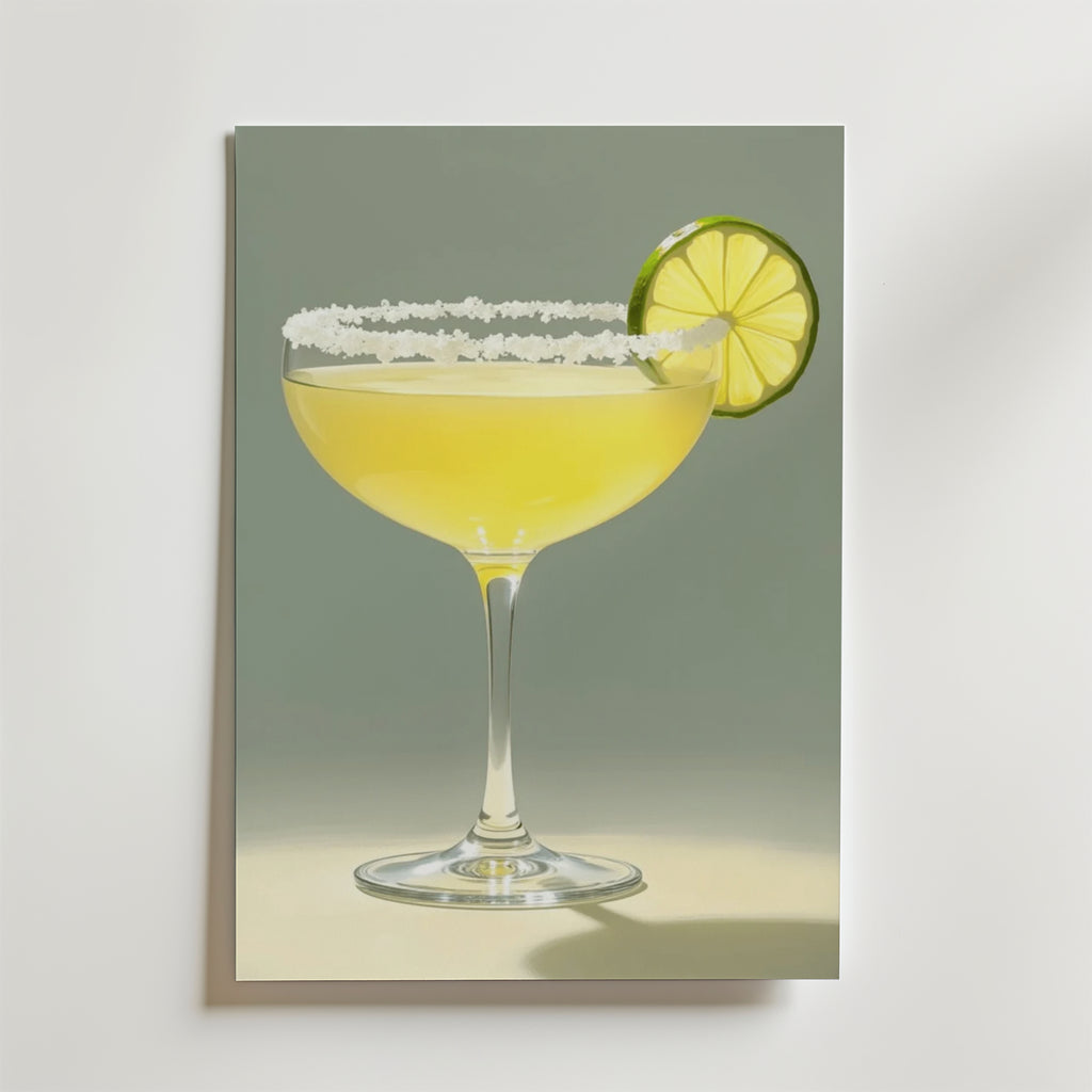 Golden Margarita Drink – stilfullt konsttryck från Bozetto, tryckt på matt finpapper