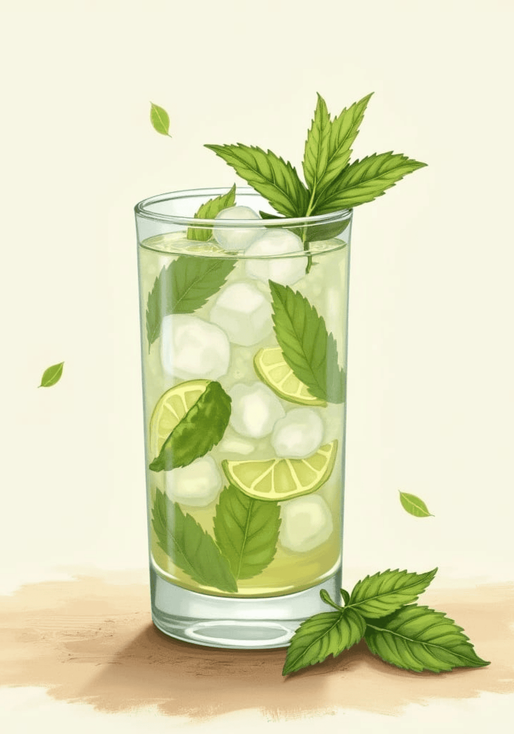 Iced Mojito Drink – köp enkelt hos Bozetto konsttryck i hög kvalitet i hög kvalitet