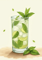 Iced Mojito Drink – köp enkelt hos Bozetto konsttryck i hög kvalitet i hög kvalitet