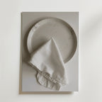 White linen dinner napkin – stilfullt konsttryck från Bozetto, tryckt på matt finpapper