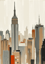 Empire Skyline – affisch med snyggt motiv, köp enkelt hos Bozetto i flera storlekar