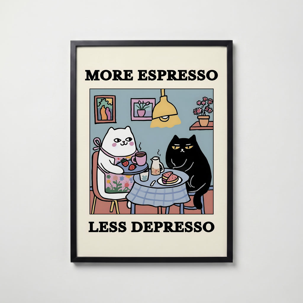 Espresso Therapy – affisch med snyggt motiv, köp enkelt hos Bozetto i flera storlekar
