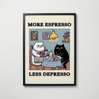 Espresso Therapy – affisch med snyggt motiv, köp enkelt hos Bozetto i flera storlekar
