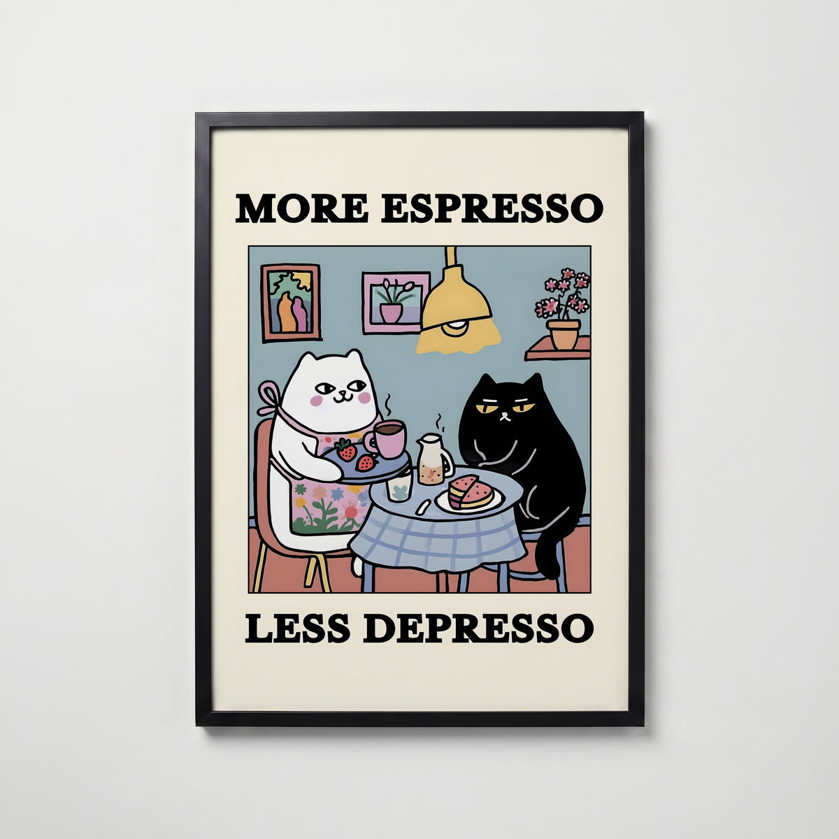 Espresso Therapy – affisch med snyggt motiv, köp enkelt hos Bozetto i flera storlekar