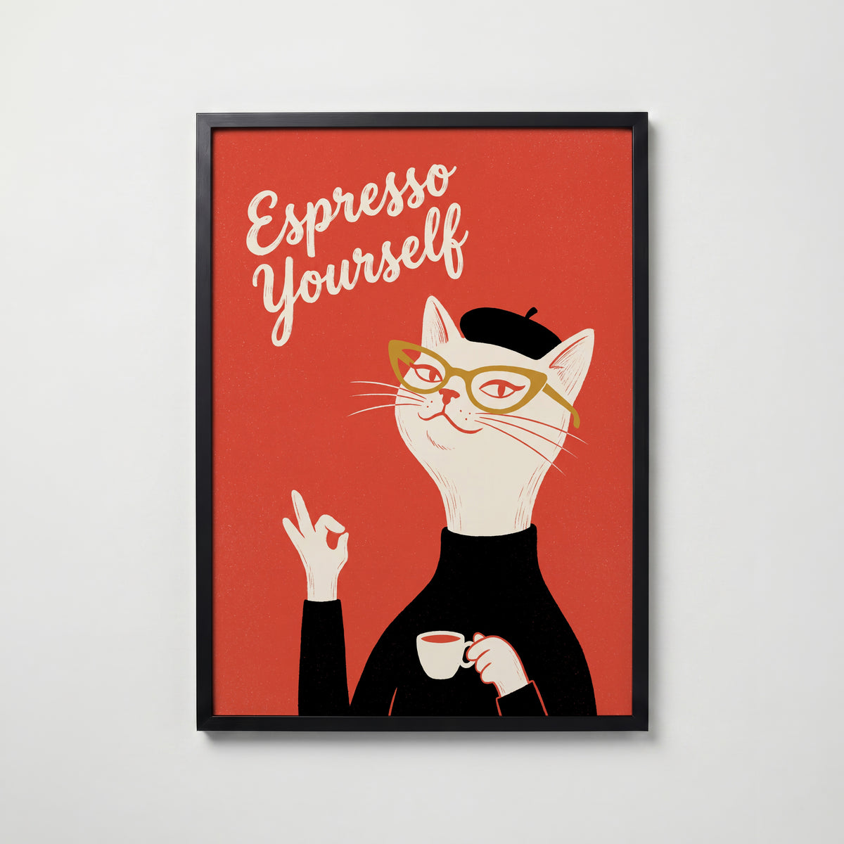 Espresso Yourself Poster – svart ram