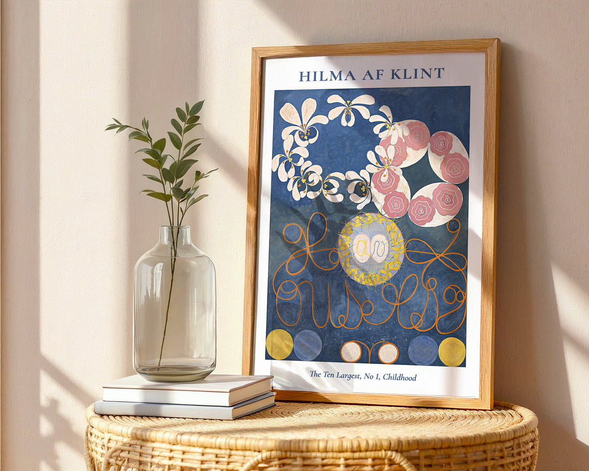 Hilma af Klint The Ten poster visualiserad på vägg – från Bozetto i hög kvalitet