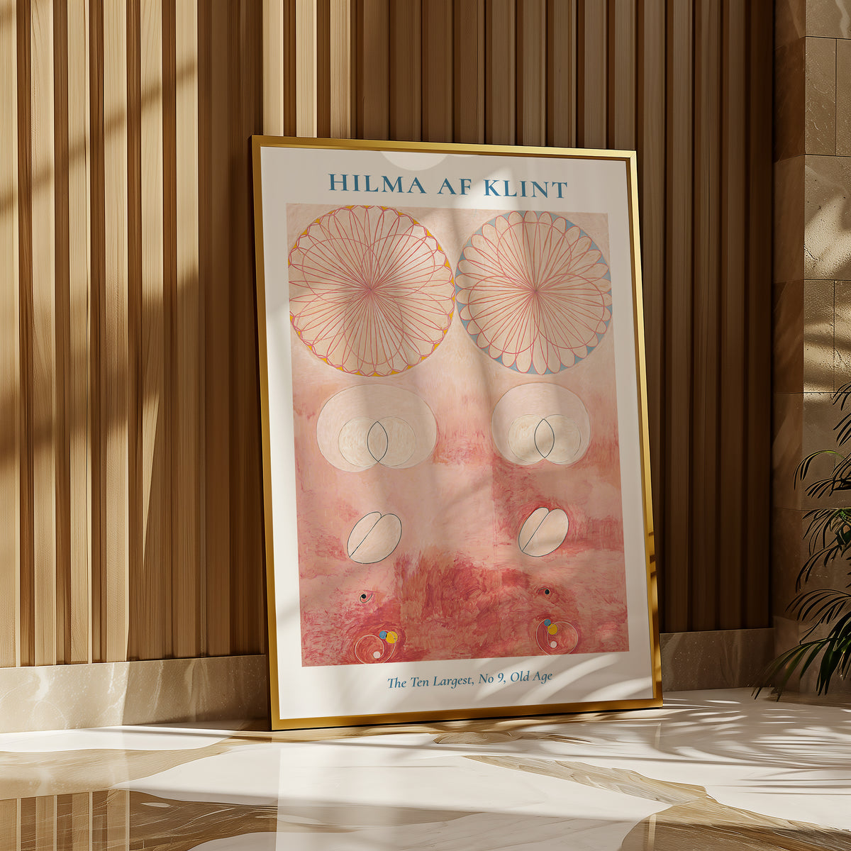 Mockup av Hilma af Klint The Ten affisch på vägg – köp enkelt hos Bozetto i hög kvalitet