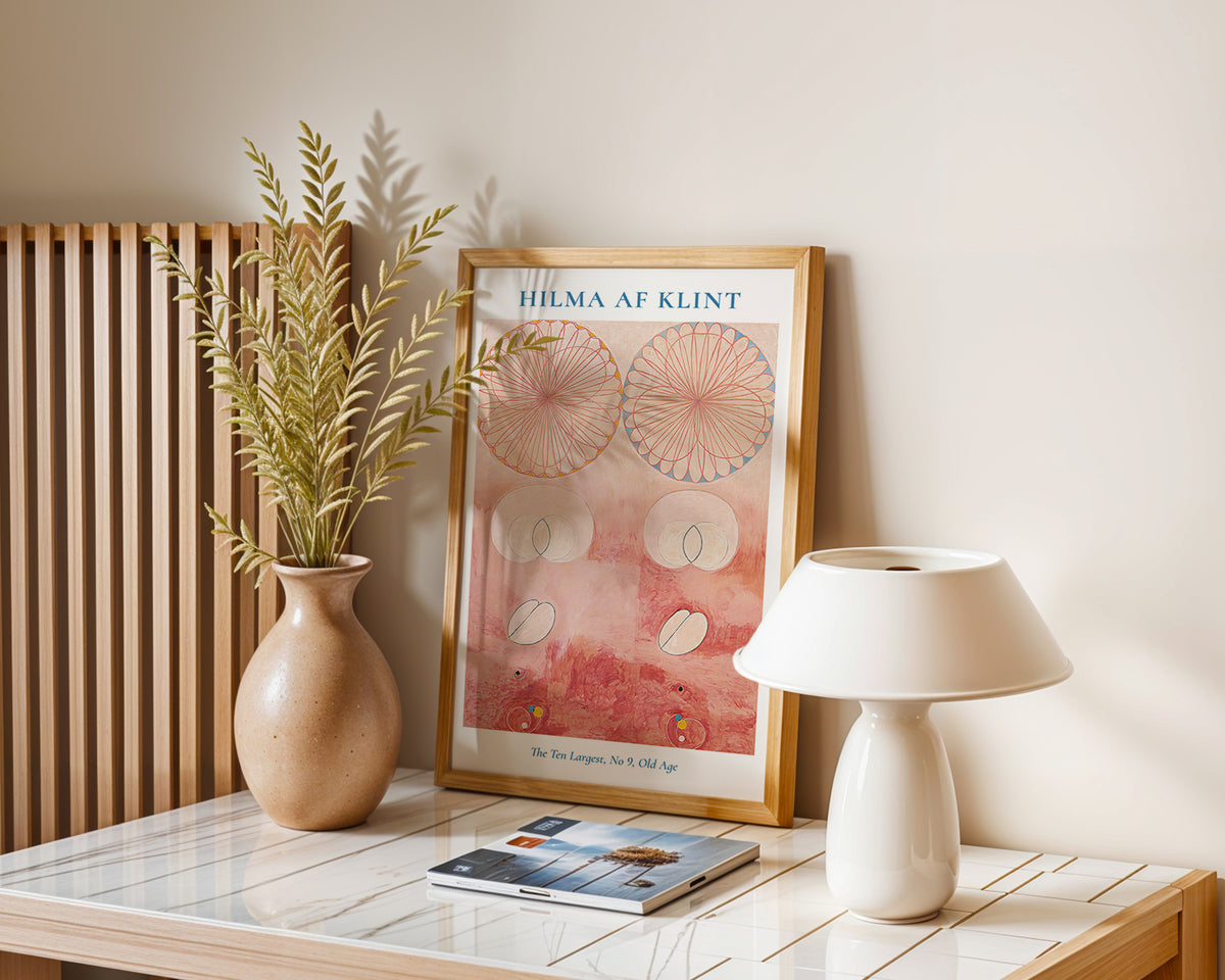Hilma af Klint The Ten poster visualiserad på vägg – från Bozetto i hög kvalitet