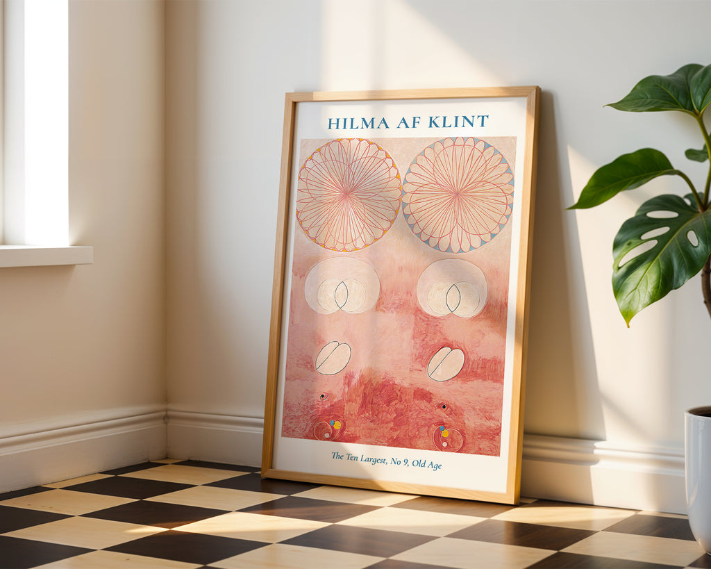 Väggmockup med Hilma af Klint The Ten – köp enkelt hos Bozetto affisch i hög kvalitet