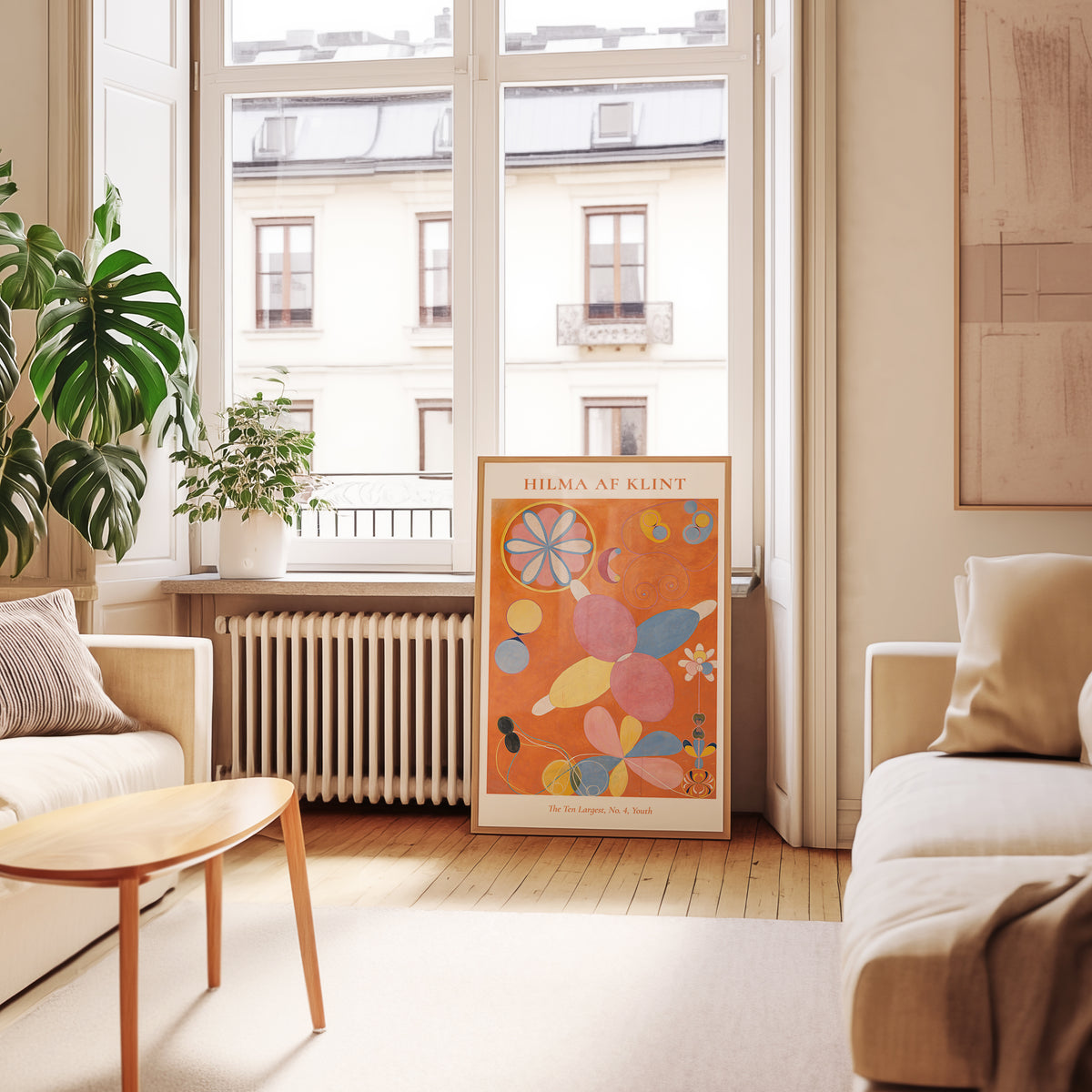 Väggmockup med Hilma af Klint The Ten – köp enkelt hos Bozetto affisch i hög kvalitet