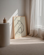 Feline Curl Poster med valnötsram