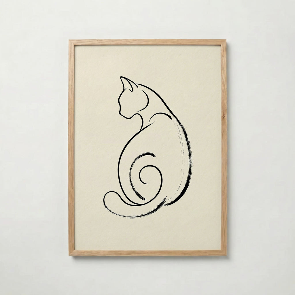 Feline Curl Poster med ekram