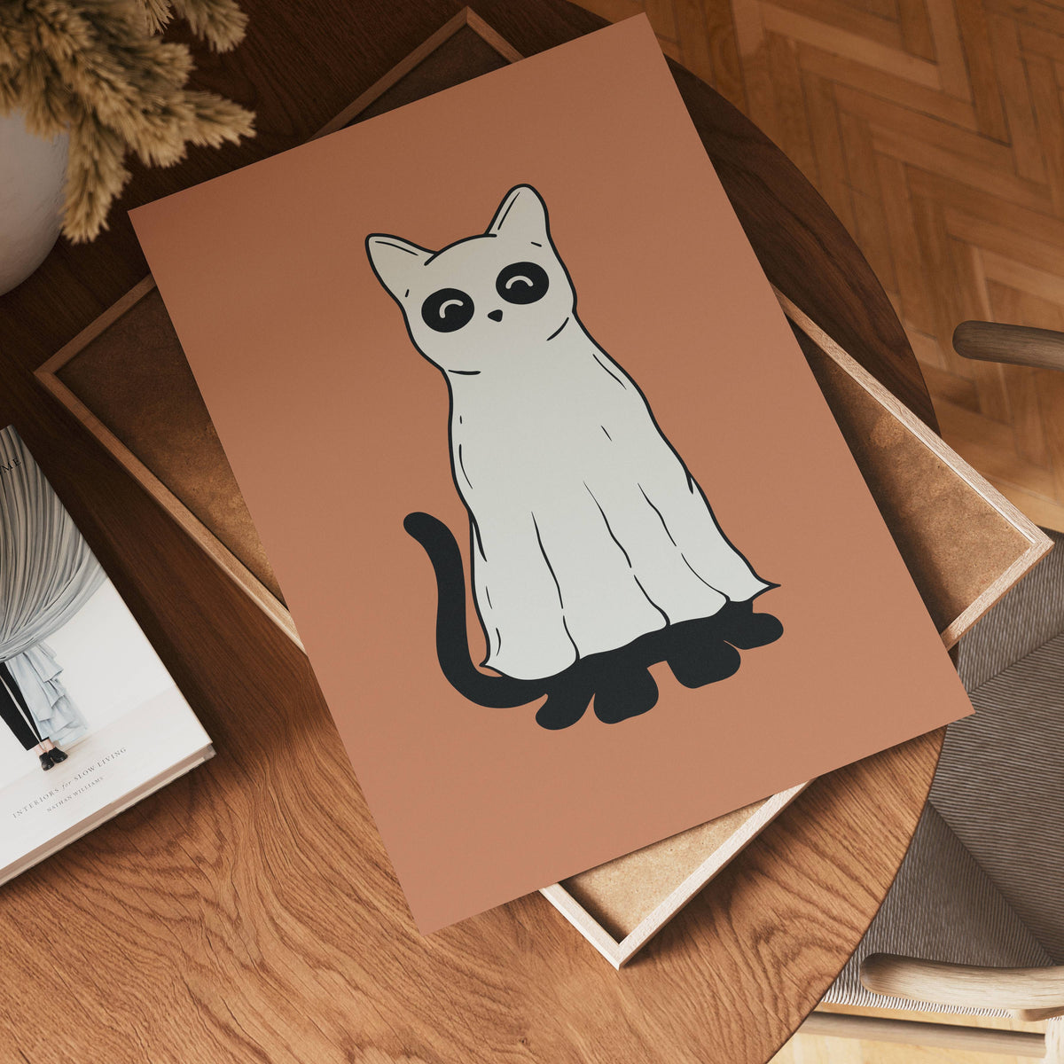 Ghost Cat poster visad rakt fram – Bozetto affisch i hög tryckkvalitet i hög tryckkvalitet