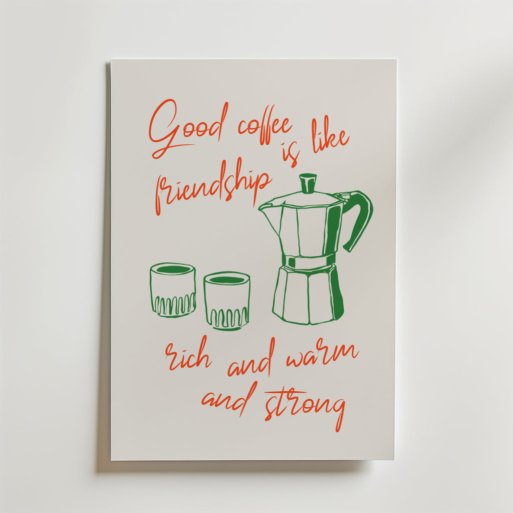 Cups And Connection – stilfullt konsttryck från Bozetto, tryckt på matt finpapper