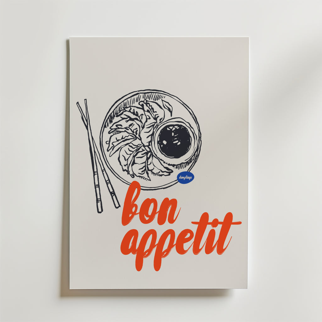 Chopstick Love – stilfullt konsttryck från Bozetto, tryckt på matt finpapper i hög tryckkvalitet
