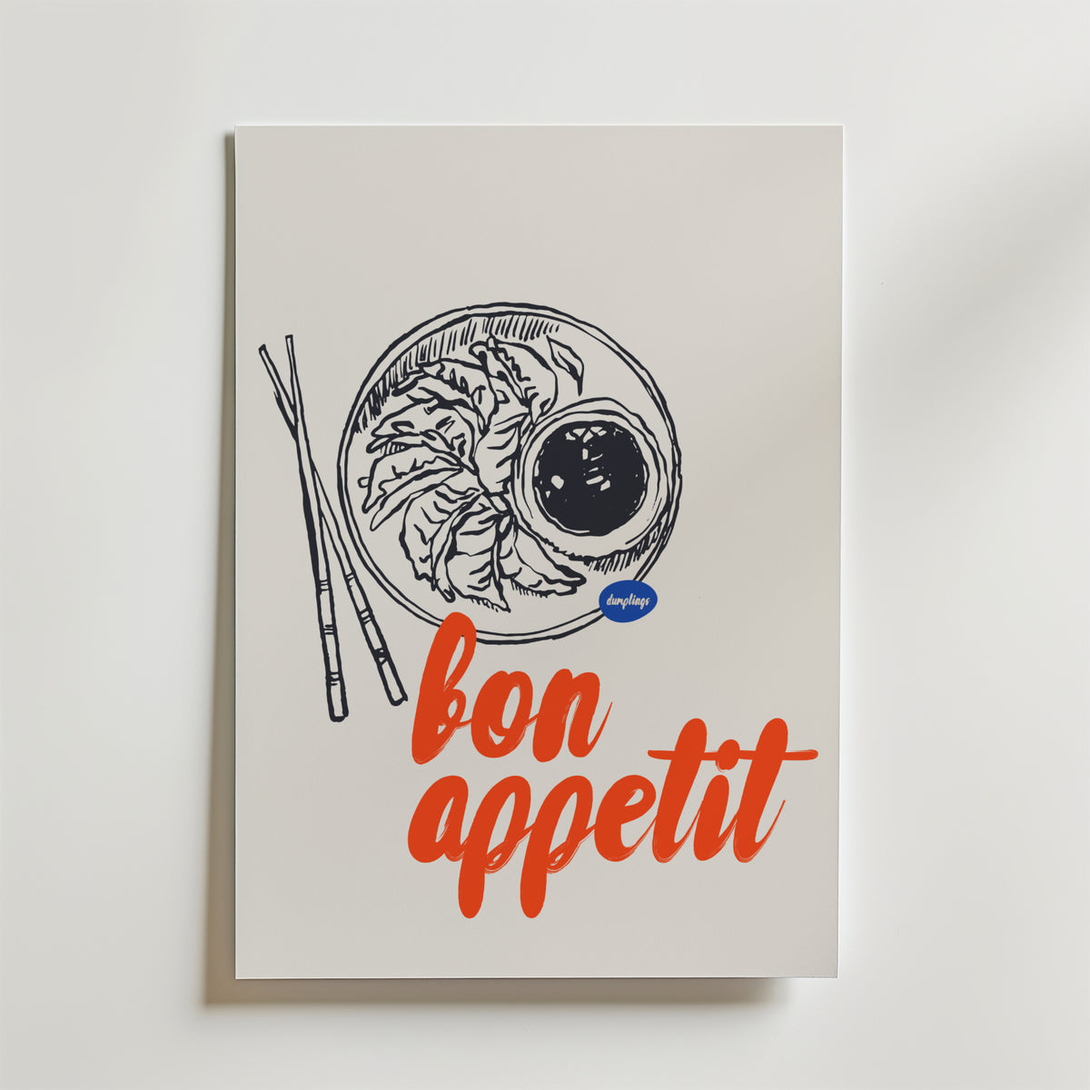 Chopstick Love – stilfullt konsttryck från Bozetto, tryckt på matt finpapper i hög tryckkvalitet