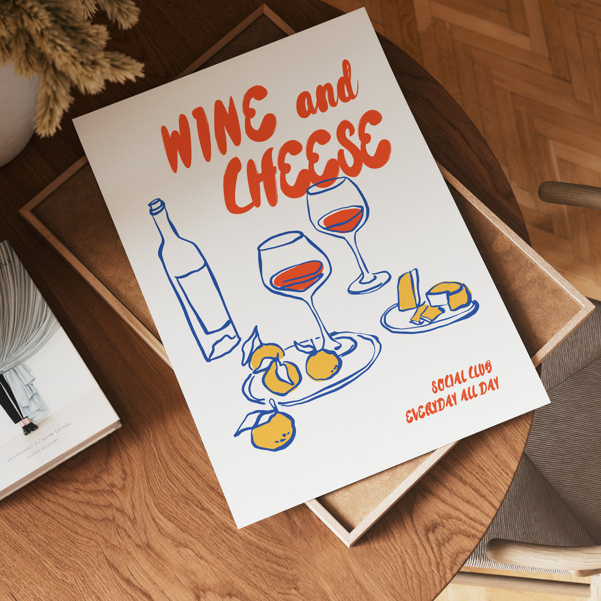 Wine And Cheese No.3 poster visad rakt fram – Bozetto affisch i hög tryckkvalitet