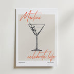 Martini Celebrate Life – stilfullt konsttryck från Bozetto, tryckt på matt finpapper