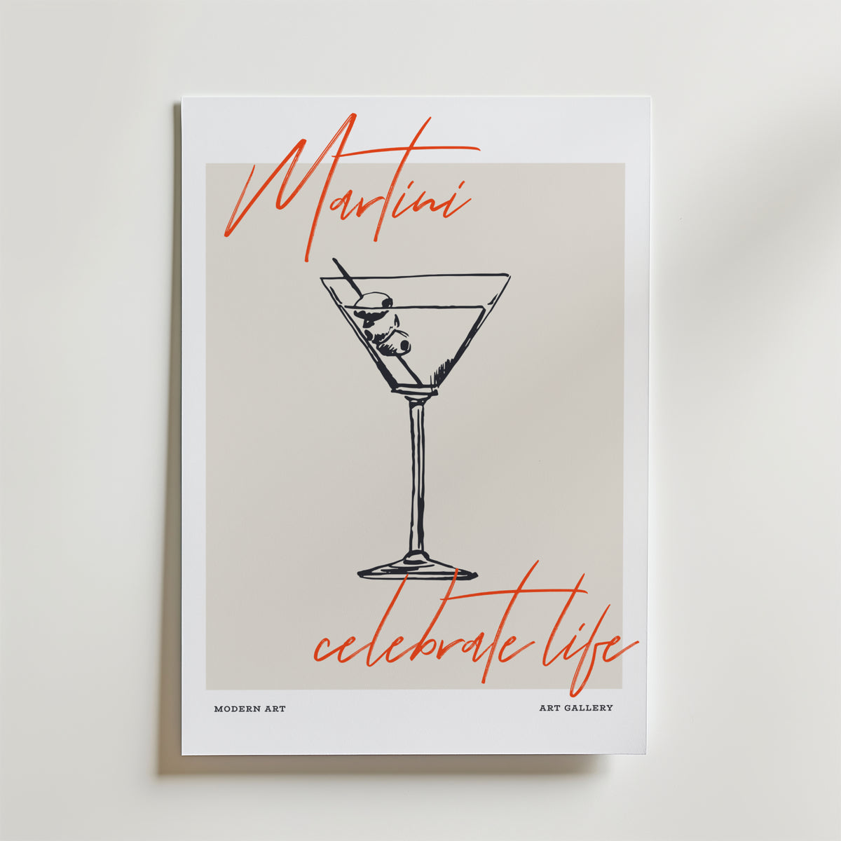 Martini Celebrate Life – stilfullt konsttryck från Bozetto, tryckt på matt finpapper