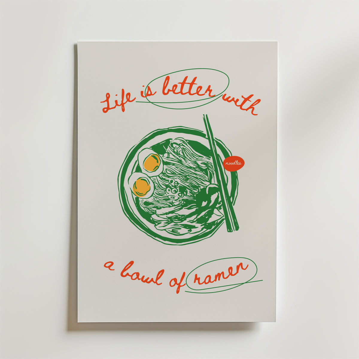 Slurp Ramen And Smile – stilfullt konsttryck från Bozetto, tryckt på matt finpapper