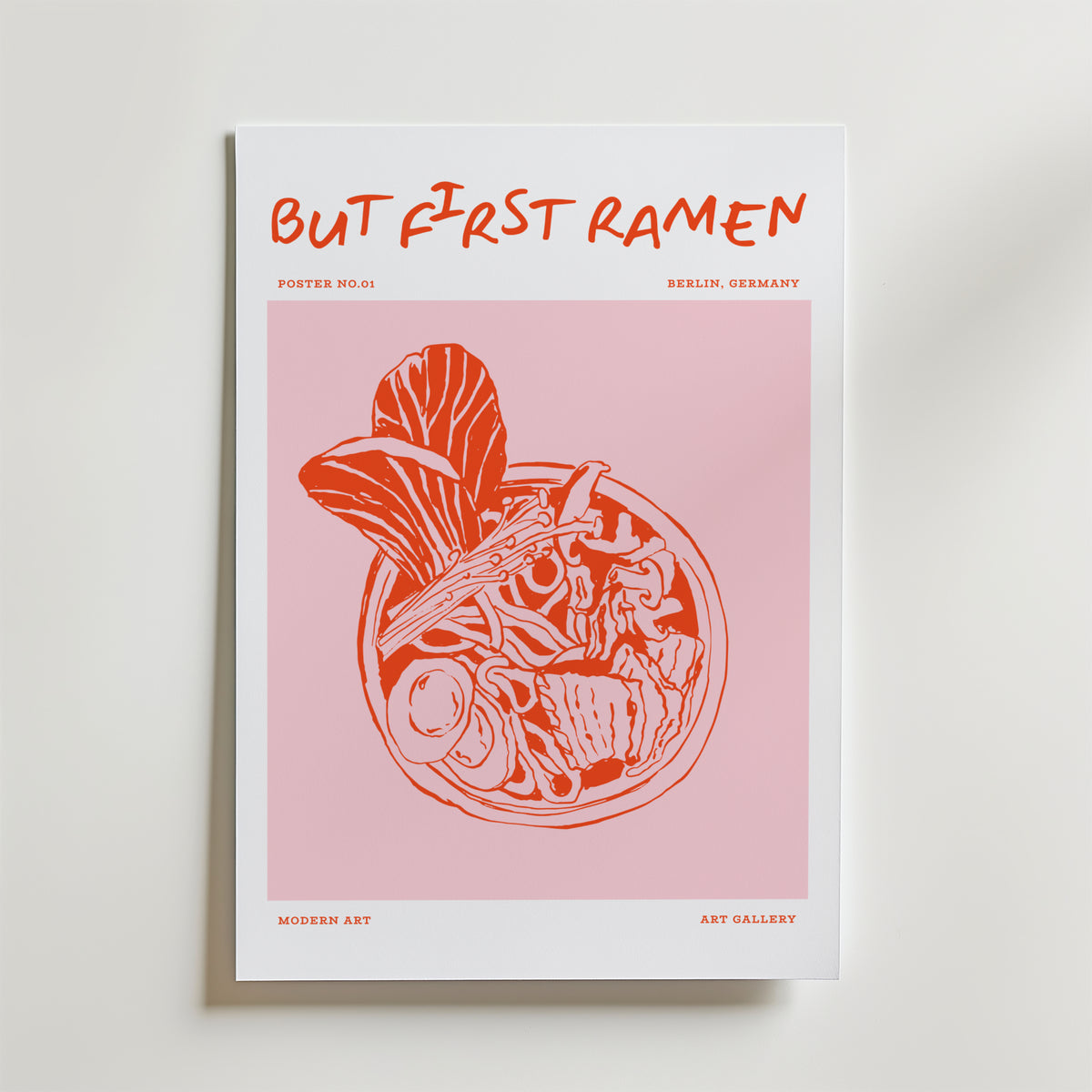 First Ramen – stilfullt konsttryck från Bozetto, tryckt på matt finpapper i hög tryckkvalitet