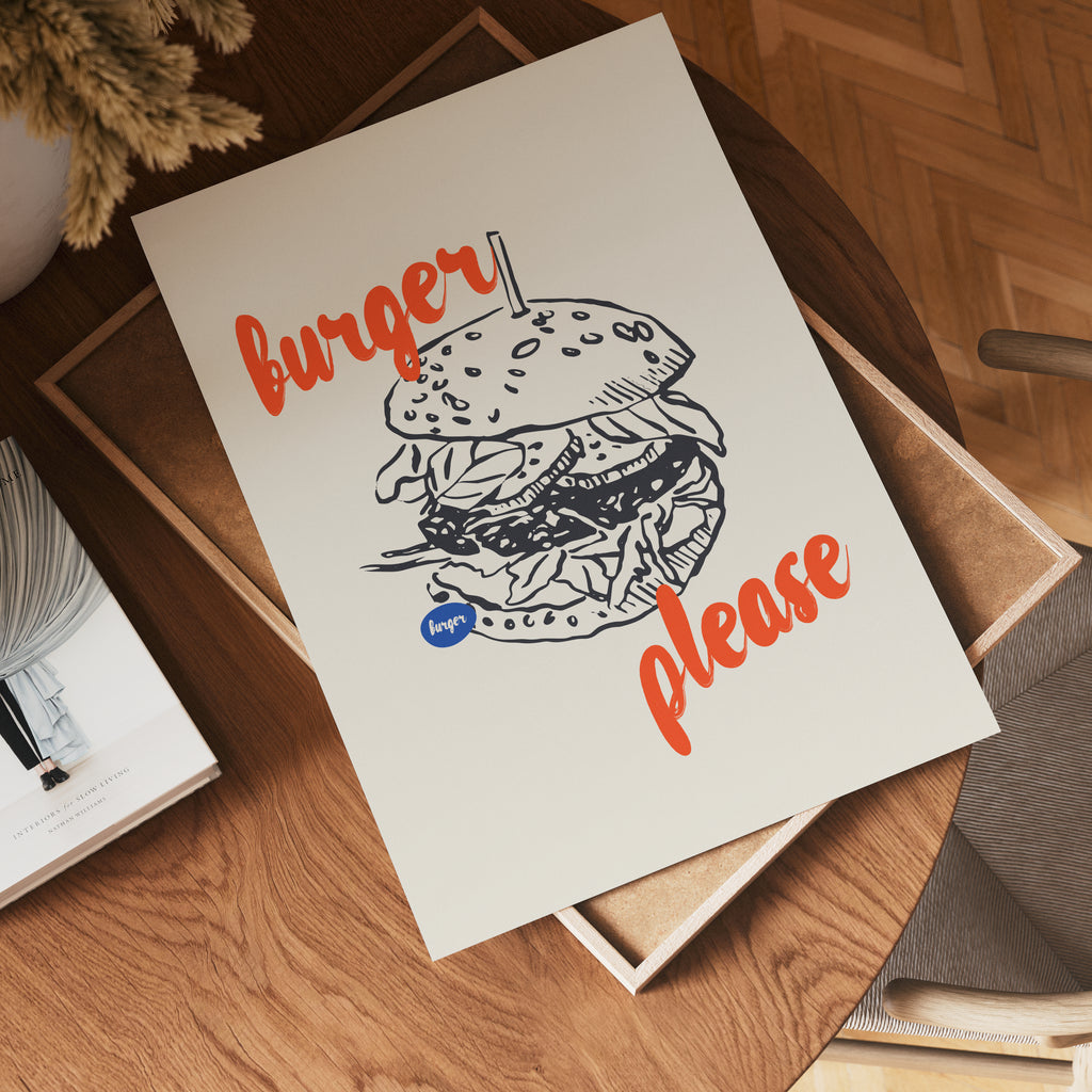 Burger Please poster visad rakt fram – Bozetto affisch i hög tryckkvalitet i hög tryckkvalitet