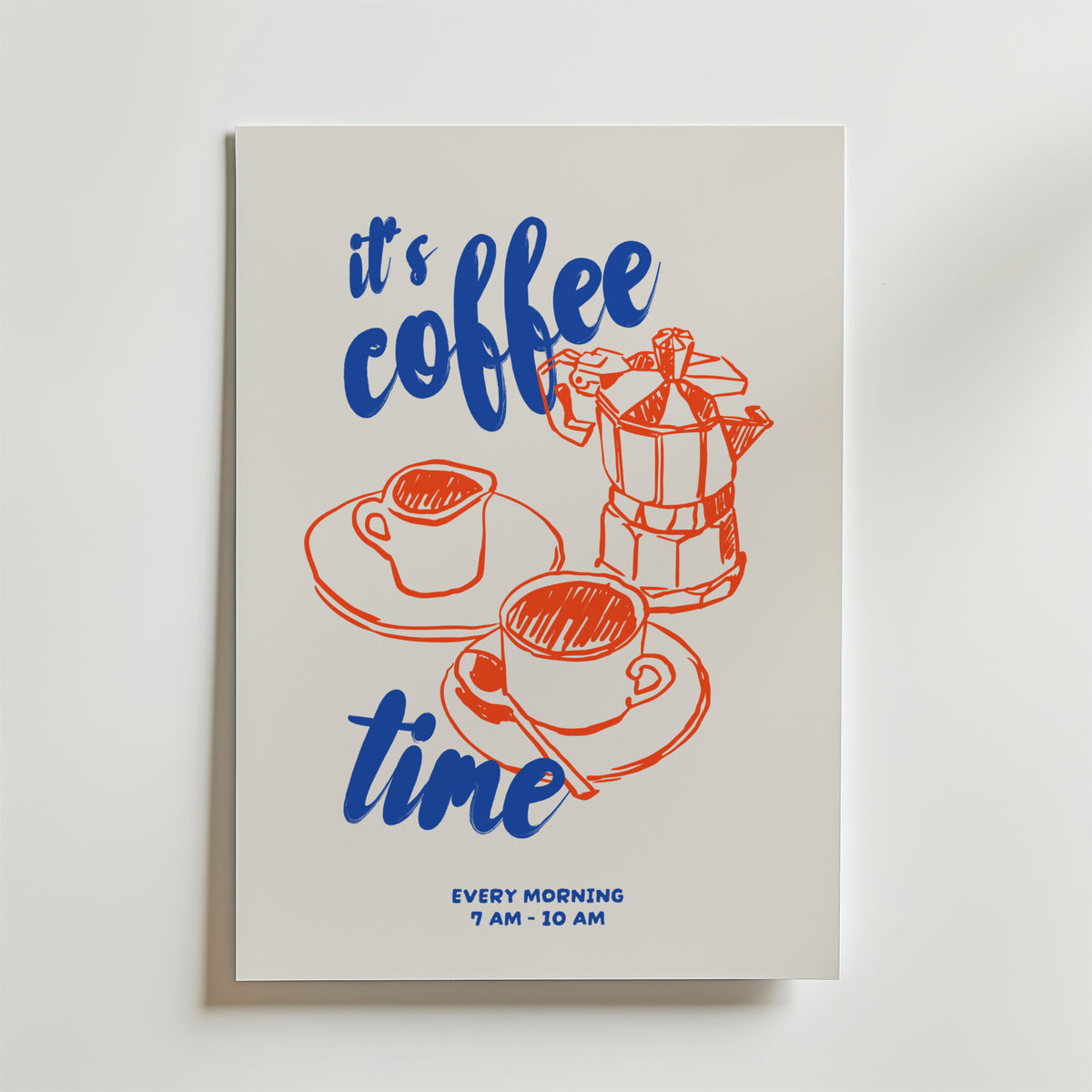Coffee Every Morning – stilfullt konsttryck från Bozetto, tryckt på matt finpapper