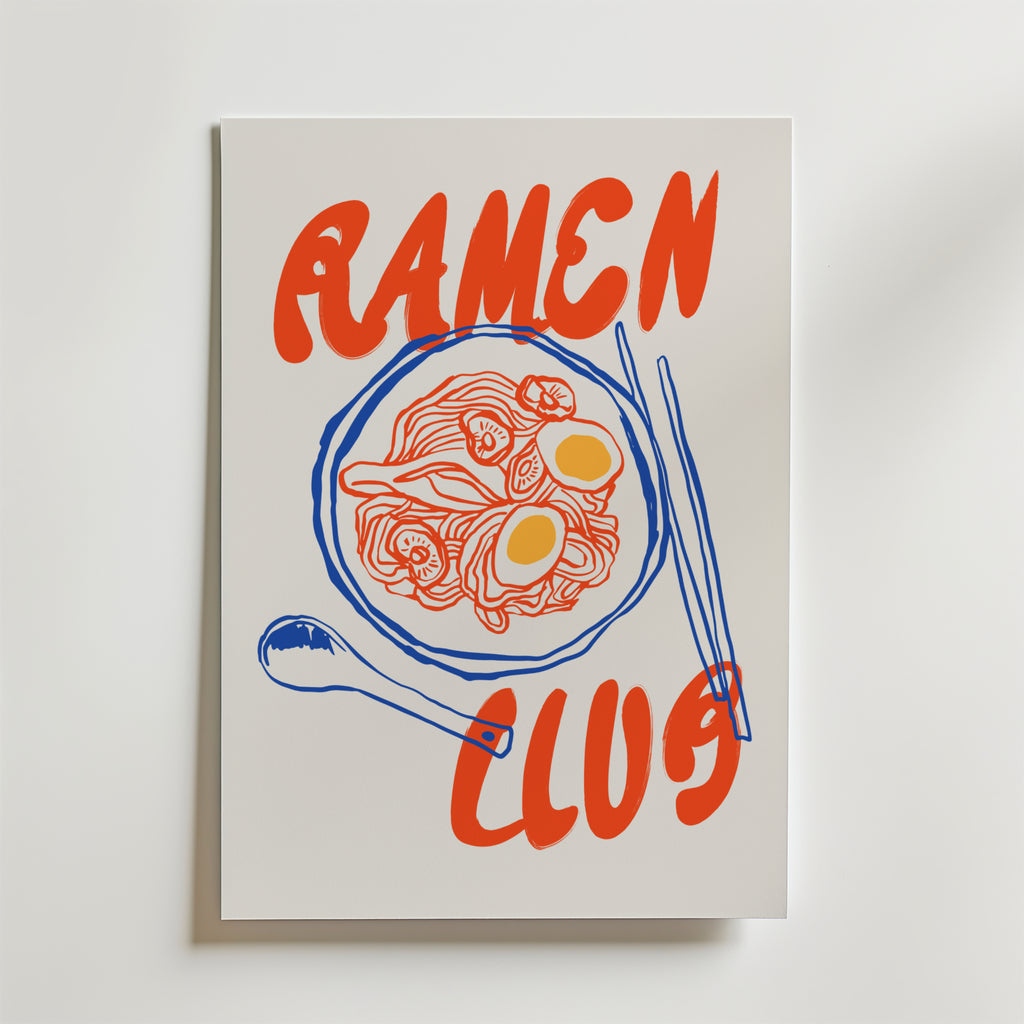 Ramen Club – stilfullt konsttryck från Bozetto, tryckt på matt finpapper i hög tryckkvalitet
