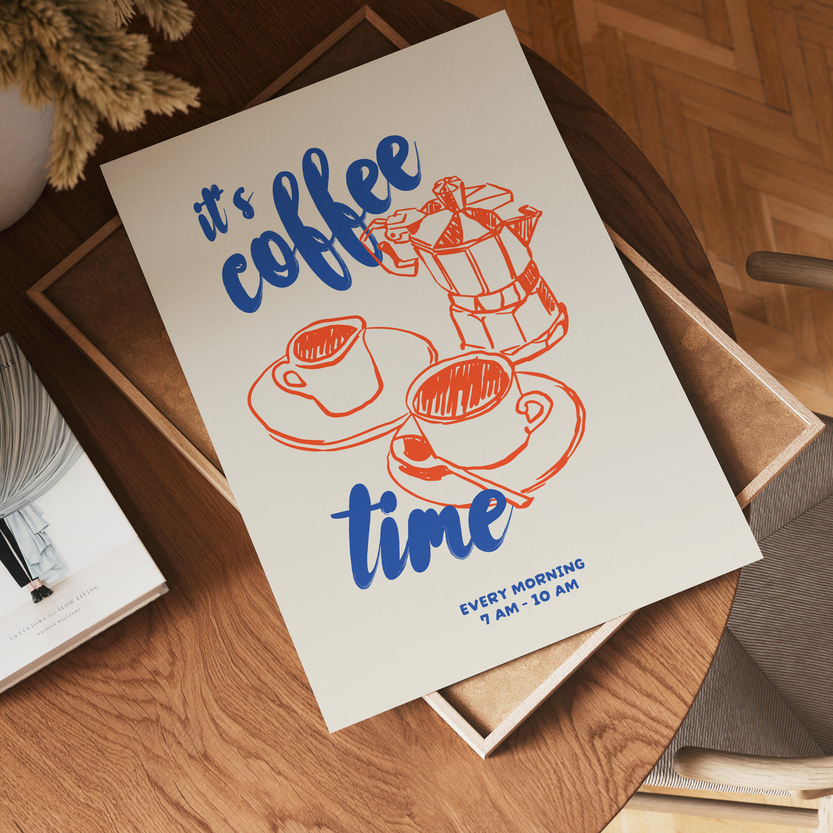 Coffee Every Morning poster visad rakt fram – Bozetto affisch i hög tryckkvalitet