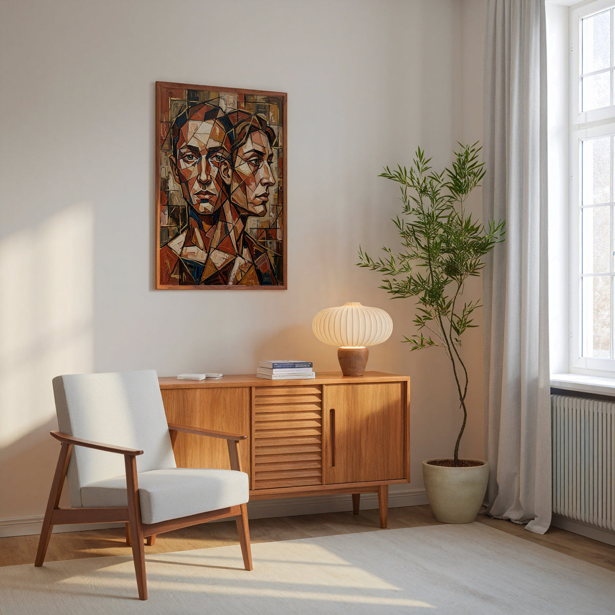 Fractured Duality Poster i rumskomposition med ekram