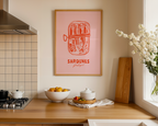 Mockup av Sardines From Portugal affisch på vägg – köp enkelt hos Bozetto i hög kvalitet