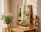 Mockup av Grapes And Wine affisch på vägg – köp enkelt hos Bozetto i hög kvalitet