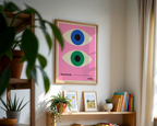 Mockup av Bauhaus Dual Vision affisch på vägg – köp enkelt hos Bozetto i hög kvalitet