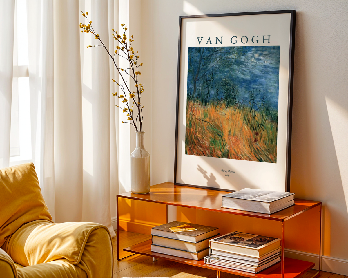Mockup av Van Gogh Paris affisch på vägg – köp enkelt hos Bozetto i hög kvalitet