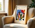 Mockup av Picasso Cubist Portrait affisch på vägg – köp enkelt hos Bozetto i hög kvalitet