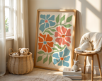 Mockup av Blooming Garden Harmony affisch på vägg – köp enkelt hos Bozetto i hög kvalitet
