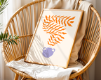 Mockup av Orange Leaves in Purple Vase affisch på vägg – köp enkelt hos Bozetto i hög kvalitet