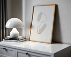 Väggmockup av Gentle Curves affisch på ljus tegelvägg – Bozetto konsttryck i hög tryckkvalitet