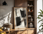 Mockup av Abstract Brushstrokes affisch på vägg – köp enkelt hos Bozetto i hög kvalitet