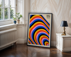 Mockup av Bauhaus Arches affisch på vägg – köp enkelt hos Bozetto i hög kvalitet