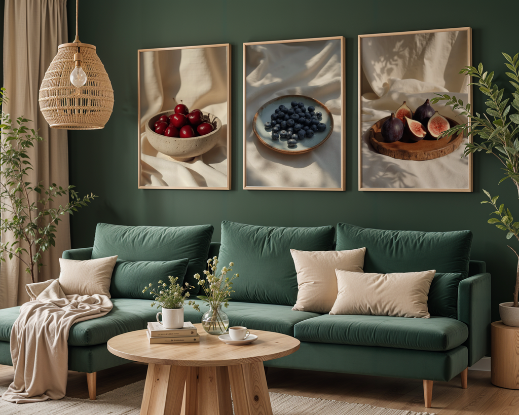 Mockup av Ceramic Cherry affisch på vägg – köp enkelt hos Bozetto i hög kvalitet