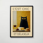 French Gourmet Cat – affisch med snyggt motiv, köp enkelt hos Bozetto i flera storlekar