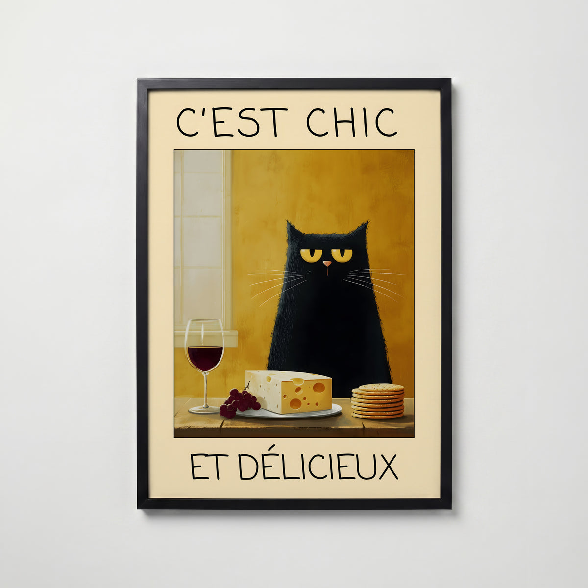 French Gourmet Cat – affisch med snyggt motiv, köp enkelt hos Bozetto i flera storlekar