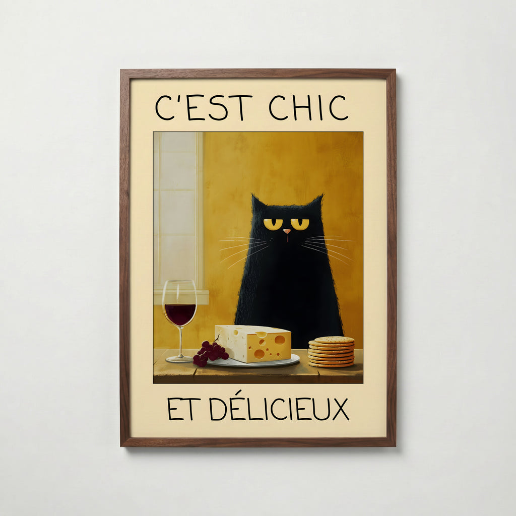 French Gourmet Cat – köp enkelt hos Bozetto konsttryck i hög kvalitet i hög kvalitet