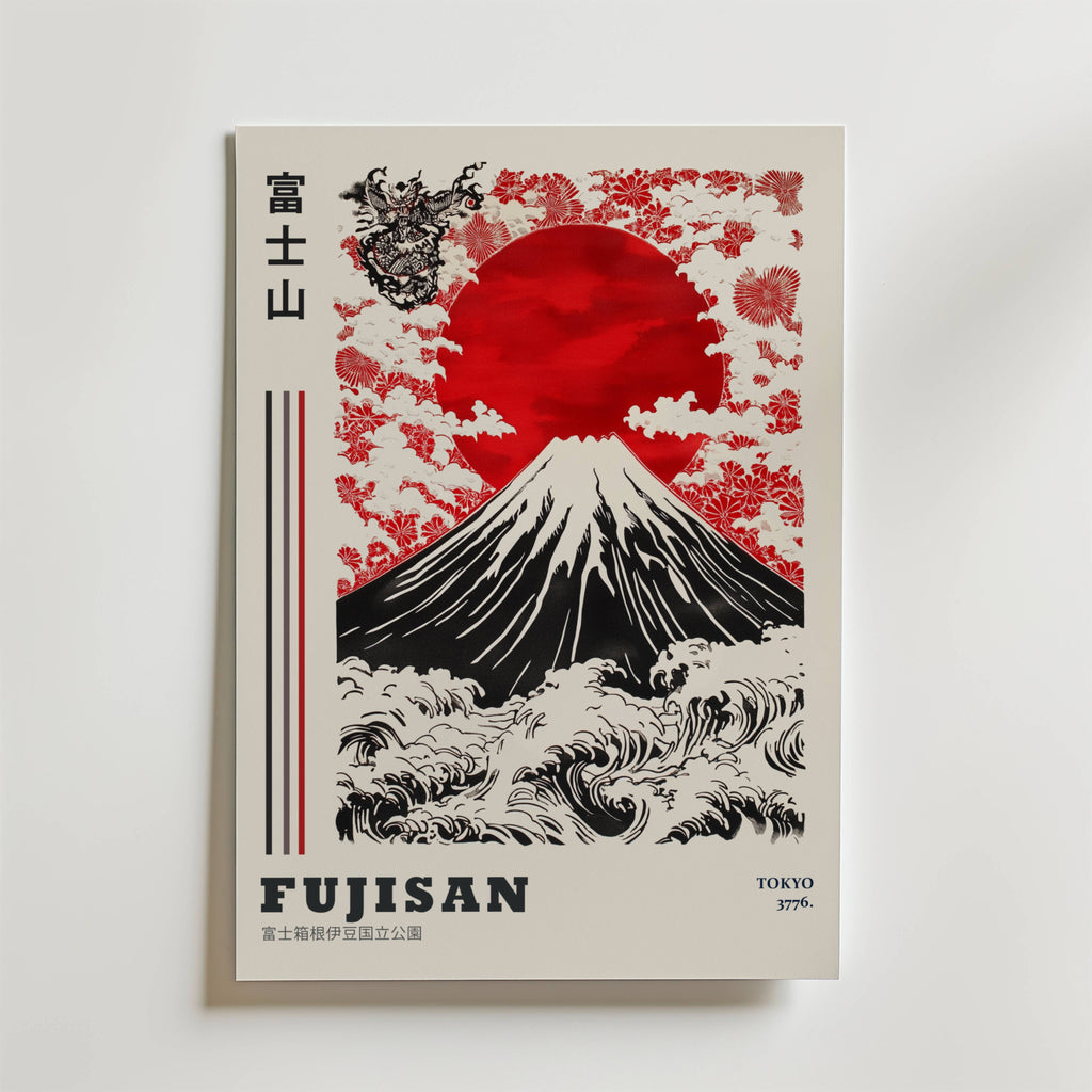 Fujisan Tokyo – stilfullt konsttryck från Bozetto, tryckt på matt finpapper i hög tryckkvalitet