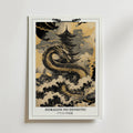Gold and Black Dragon – stilfullt konsttryck från Bozetto, tryckt på matt finpapper