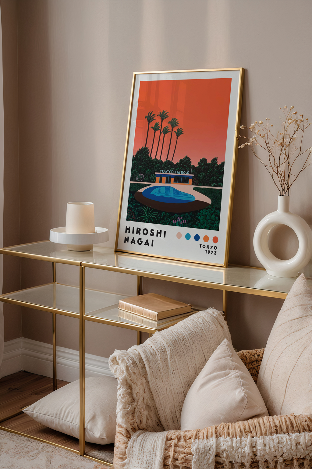 Hiroshi Nagai Tokyo FM poster visualiserad på vägg – från Bozetto i hög kvalitet